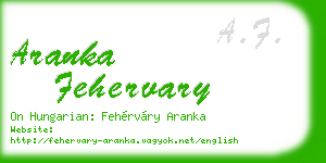aranka fehervary business card